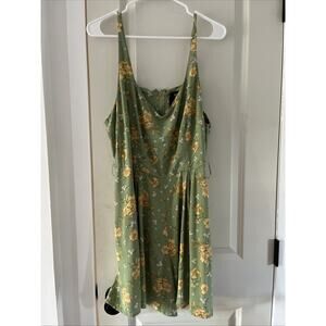 Collectif x ModCloth Green Yellow & White Floral Romper W/ Pockets Size US 14
